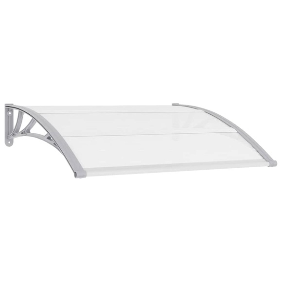vidaXL Türvordach Grau und Transparent 120×80 cm PC