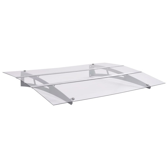 vidaXL Haustürvordach Sibern und Transparent 120×90 cm Polycarbonat