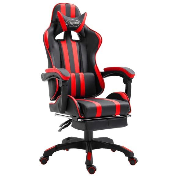 vidaXL Gaming-Stuhl mit Fußstütze Rot Kunstleder