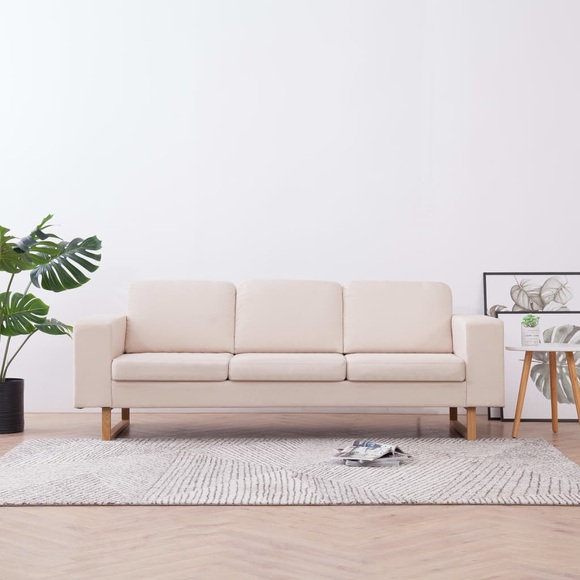3-Sitzer-Sofa Stoff Cremeweiss