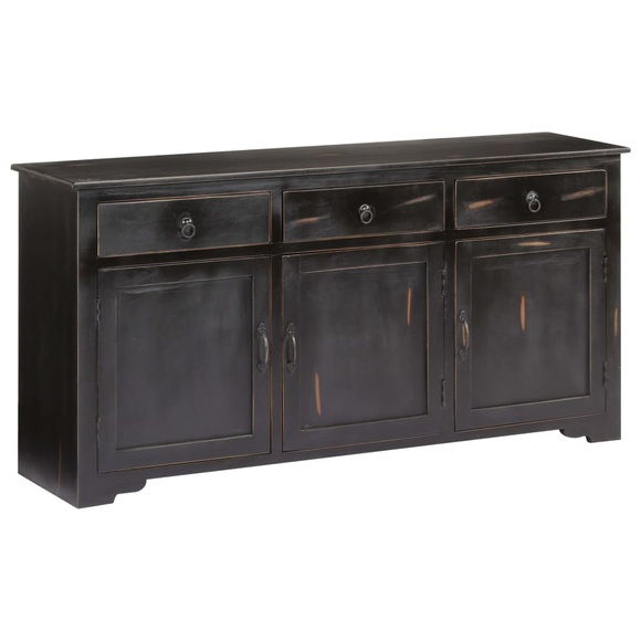Sideboard Schwarz 160 x 40 x 80 cm Massivholz Mango