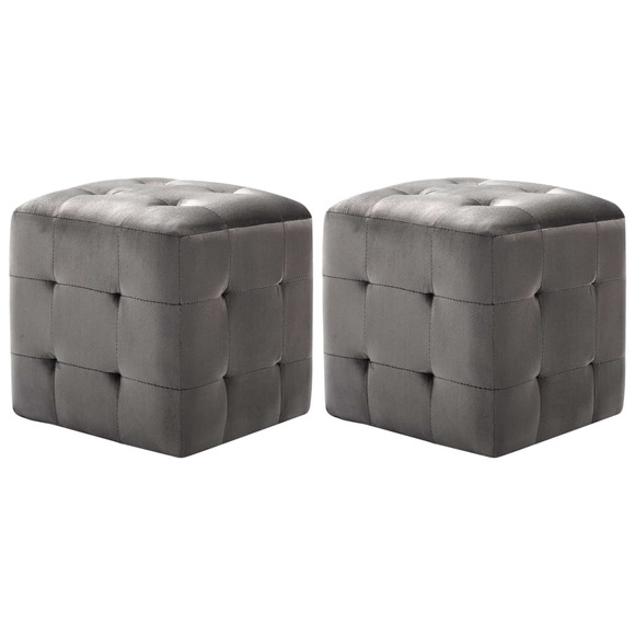 Nachttische 2 Stk. Grau 30x30x30 cm Samtstoff