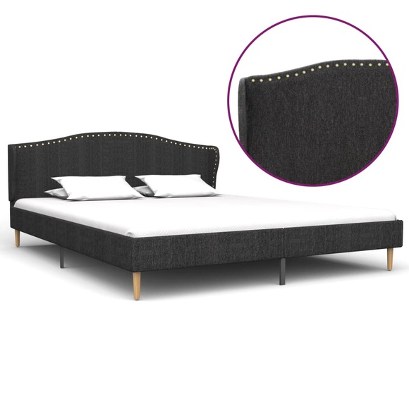vidaXL Bettgestell Dunkelgrau Stoff 160×200 cm