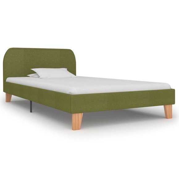 vidaXL Bettgestell Grün Stoff 90x200 cm
