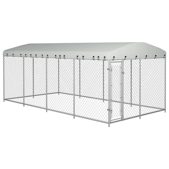 vidaXL Outdoor-Hundezwinger mit Überdachung 8x4x2,3 m