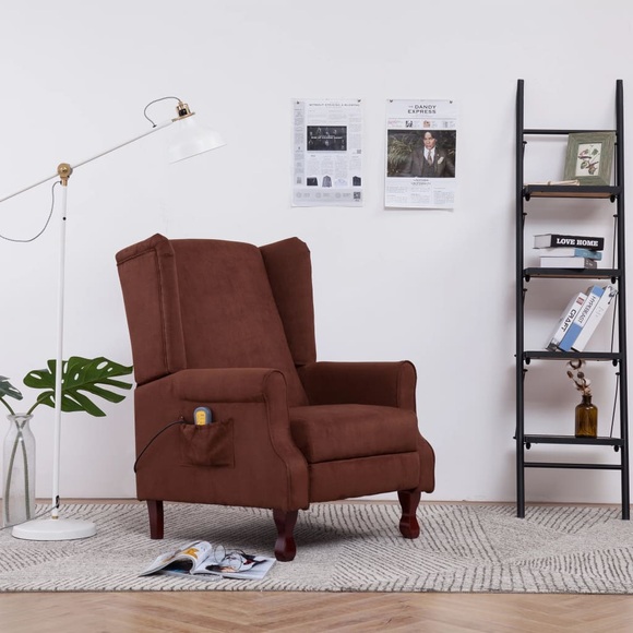 Massagesessel Braun Stoff