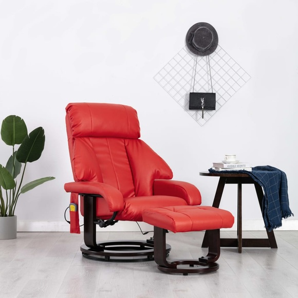 TV-Massagesessel Rot Kunstleder