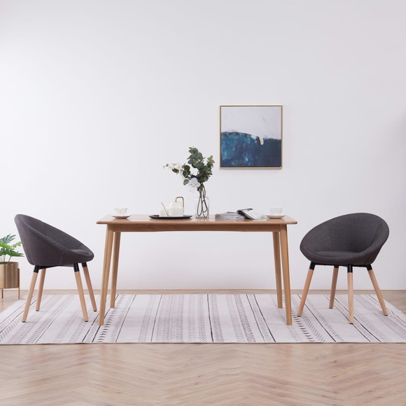vidaXL Esszimmerstühle 2 Stk. Dunkelgrau Stoff