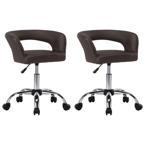 vidaXL Esszimmerstühle 2 Stk. Braun Kunstleder