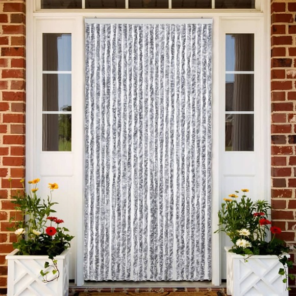 Insektenschutz-Vorhang 100 x 220 cm Weiss und Grau