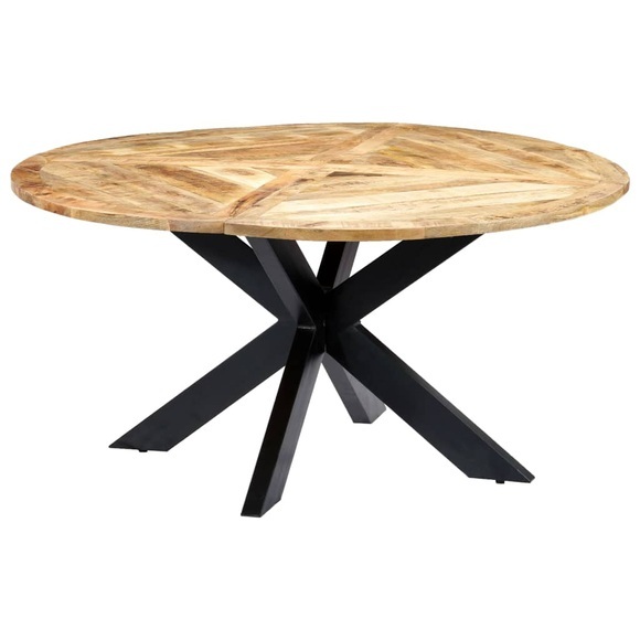 vidaXL Esstisch Rund 150×76 cm Mango Massivholz