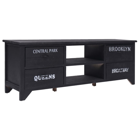 TV-Schrank Schwarz 115x30x40 cm Holz