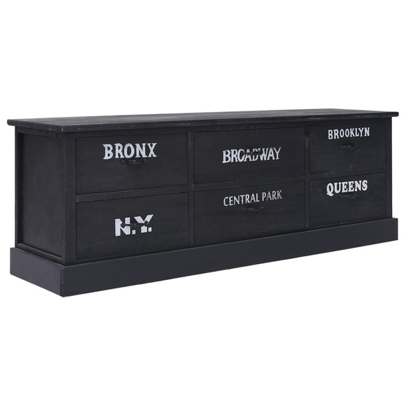 TV-Schrank Schwarz 115x30x40 cm Holz
