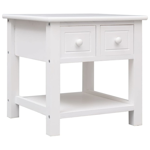 Beistelltisch Weiss 40 x 40 x 40 cm Paulownia Holz