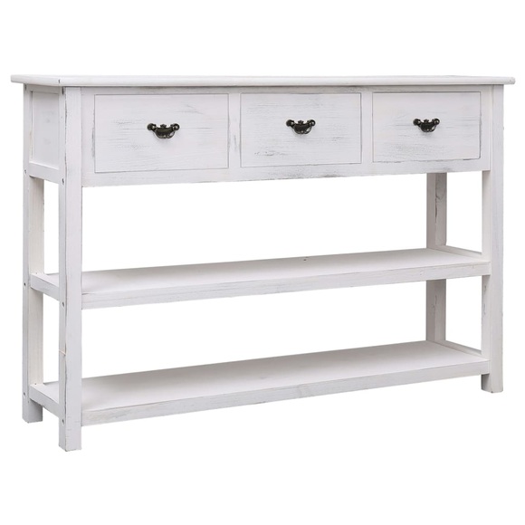 vidaXL Sideboard Antik-Weiß 115x30x76 cm Holz