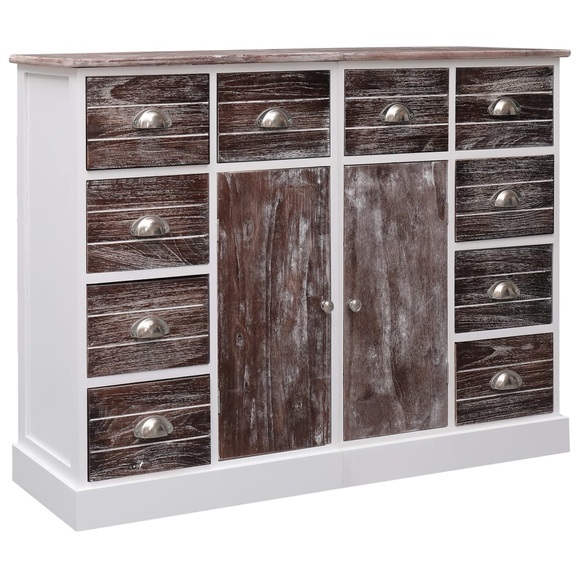 Sideboard mit 10 Schubladen Braun 113 x 30 x 79 cm Holz