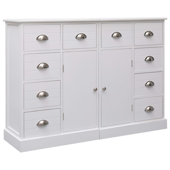 Sideboard mit 10 Schubladen Weiss 113 x 30 x 79 cm Holz