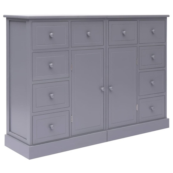 vidaXL Sideboard mit 10 Schubladen Grau 113×30×79 cm Holz