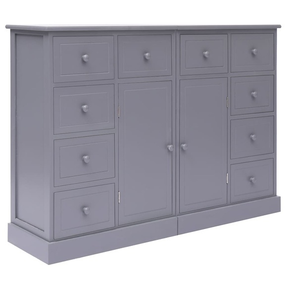vidaXL Sideboard mit 10 Schubladen Grau 113×30×79 cm Holz