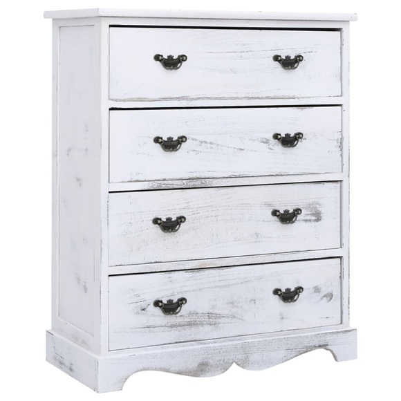 vidaXL Schubladenkommode Weiß 60×30×75 cm Holz