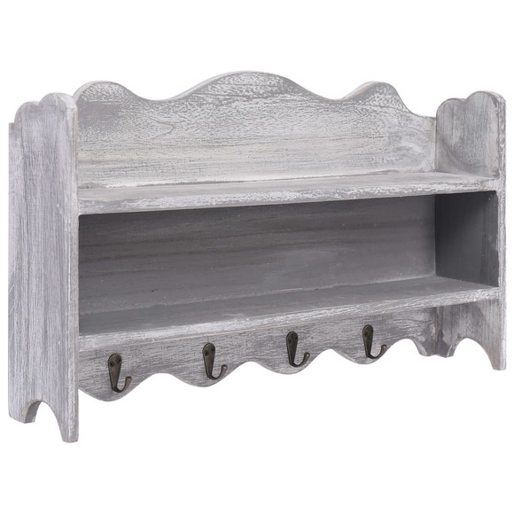 Wandgarderobe Grau 50 x 10 x 30 cm Holz