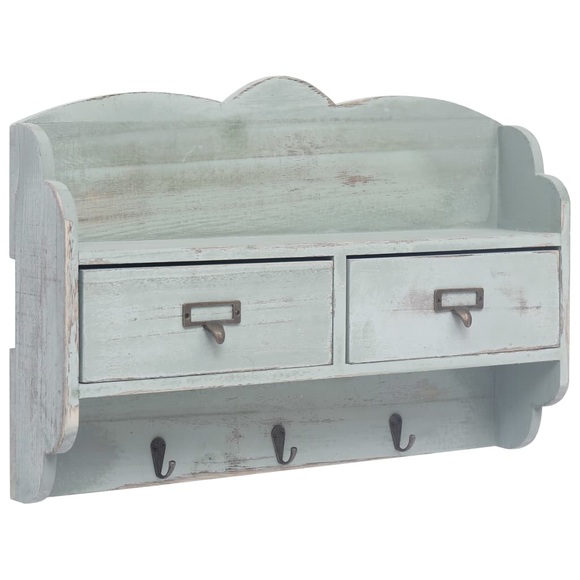 vidaXL Wandgarderobe Grün 50 x 10 x 34 cm Holz