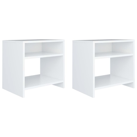 vidaXL Nachttische 2 Stk. Weiß 40×30×40 cm Spanplatte