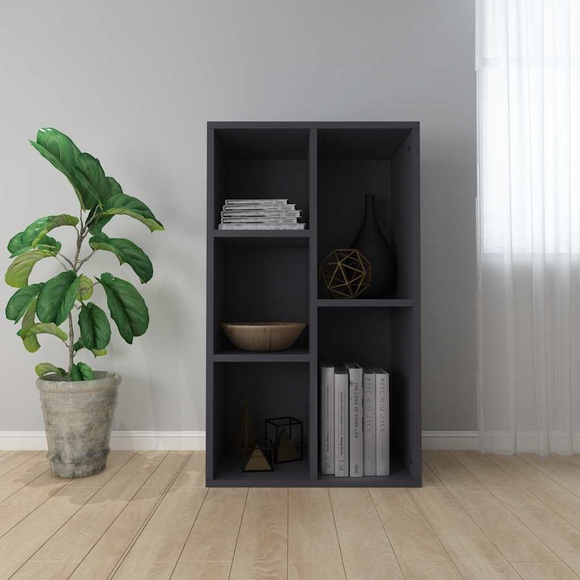 vidaXL Bücherregal/Sideboard Grau 50x25x80 cm Spanplatte