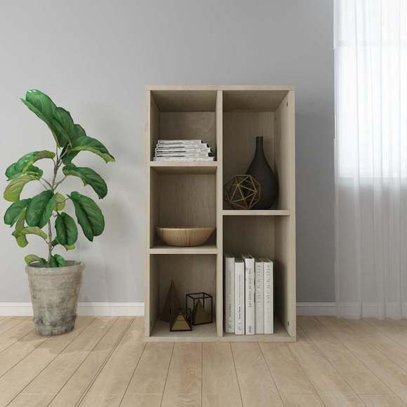vidaXL Bücherregal/Sideboard Sonoma Eiche 50x25x80 cm Spanplatte
