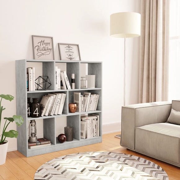 vidaXL Bücherregal Betongrau 97,5×29,5×100 cm Spanplatte