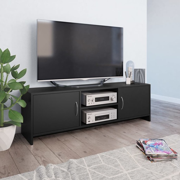 TV-Schrank Schwarz 120 x 30 x 37,5 cm Spanplatte