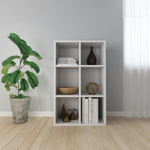 vidaXL Bücherregal/Sideboard Hochglanz-Weiß 66×30×97,8 cm Spanplatte