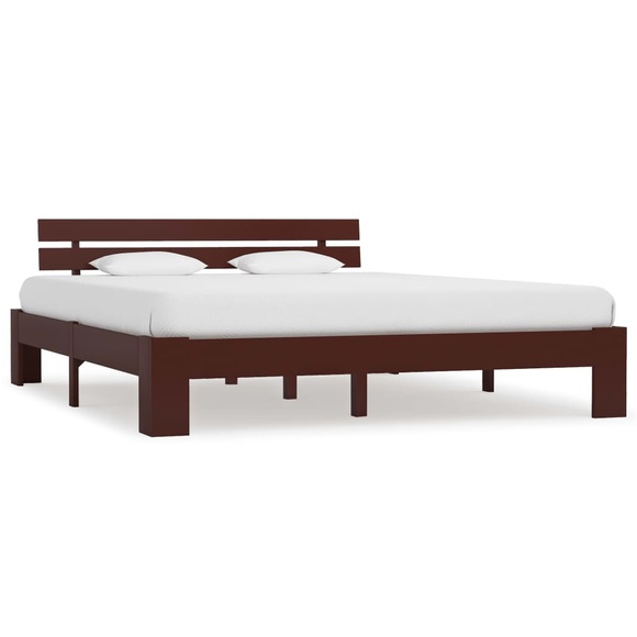 vidaXL Bettgestell Dunkelbraun Massivholz Kiefer 180×200 cm