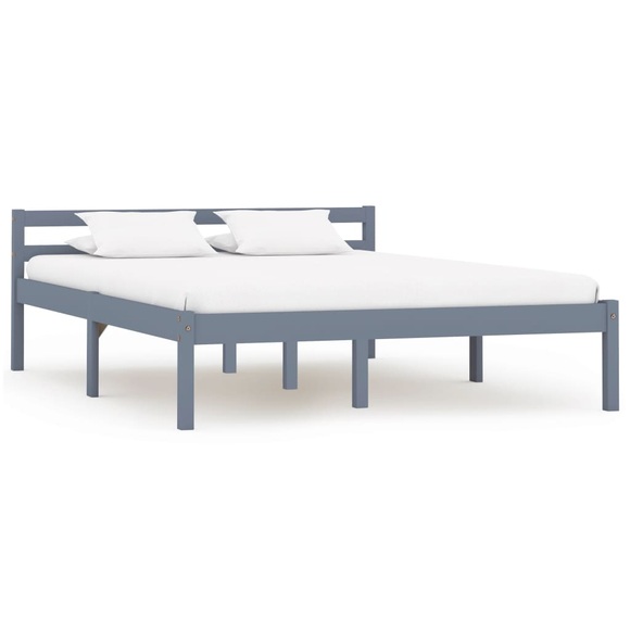 vidaXL Bettgestell Grau Massivholz Kiefer 120 × 200 cm