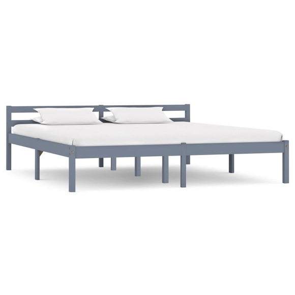 vidaXL Bettgestell Grau Massivholz Kiefer 160 × 200 cm