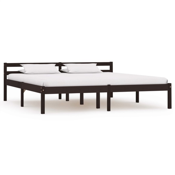 vidaXL Bettgestell Dunkelbraun Massivholz Kiefer 180×200 cm
