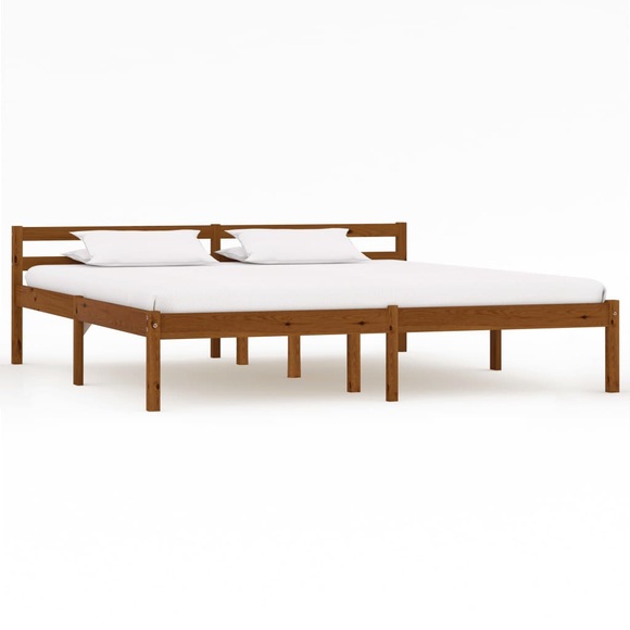 vidaXL Bettgestell Honigbraun Massivholz Kiefer 180×200 cm