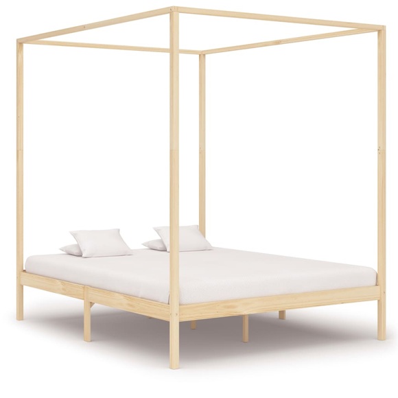 Himmelbett-Gestell Massivholz Kiefer 180 x 200 cm
