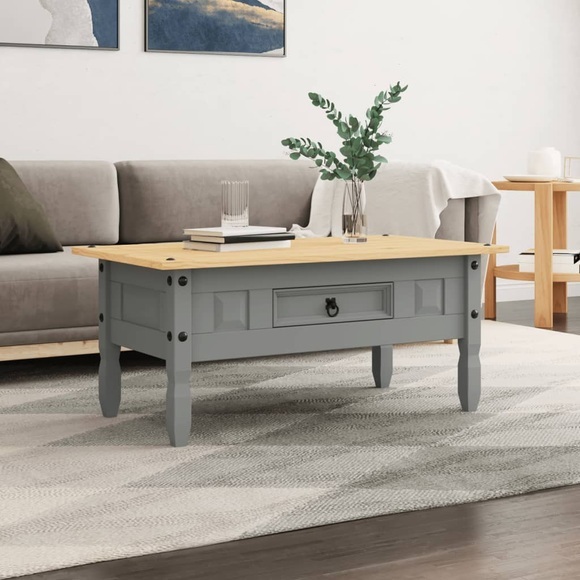 Couchtisch Mexiko-Stil Kiefer Corona Grau 100 x 60 x 45 cm