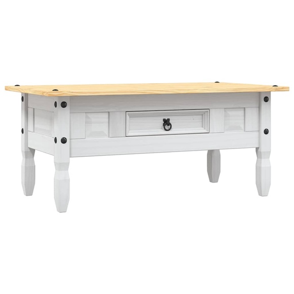 Couchtisch Mexiko-Stil Kiefer Corona Weiss 100 x 60 x 45 cm