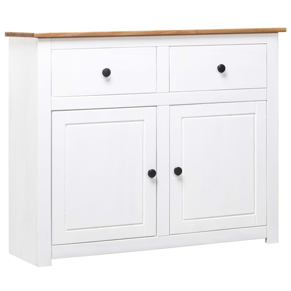 Sideboard Weiss 93 x 40 x 80 cm Massivholz Panama-Kiefer