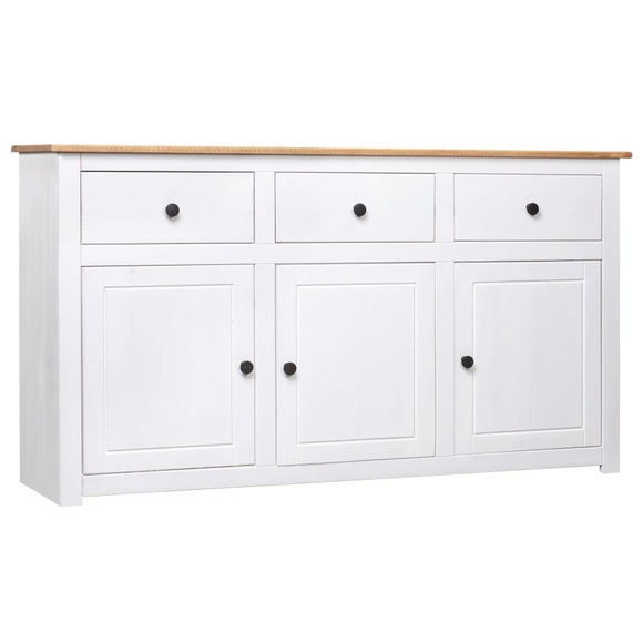 Sideboard Weiss 135 x 40 x 80 cm Massivholz Panama-Kiefer