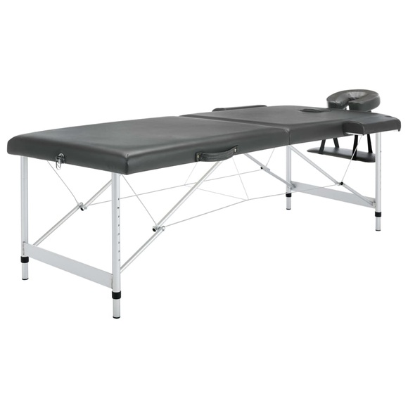 vidaXL Massagetisch mit 2 Zonen Aluminiumrahmen Anthrazit 186×68 cm