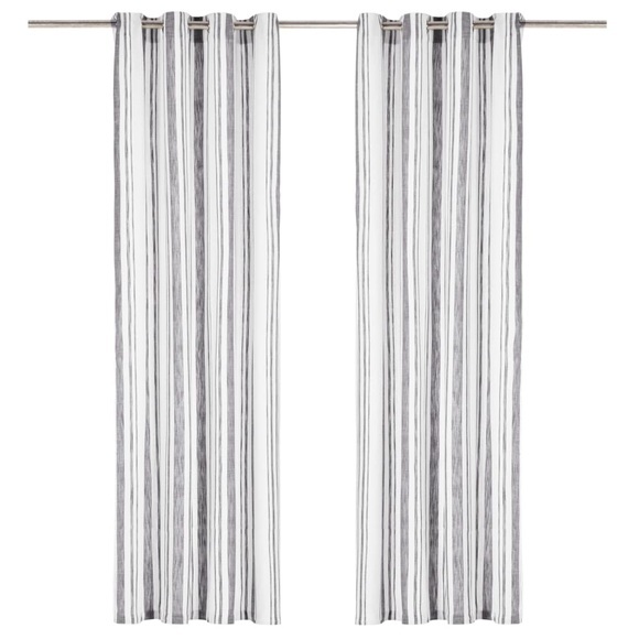 vidaXL Vorhänge mit Metallösen 2 Stk. Baumwolle 140x245cm Anthrazit