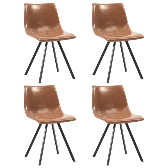 vidaXL Esszimmerstühle 4 Stk. Cognacfarben Kunstleder
