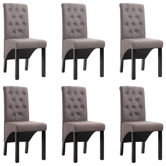 vidaXL Esszimmerstühle 6 Stk. Taupe Stoff