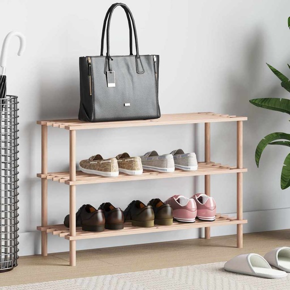 Schuhregal 3 Ebenen Massivholz