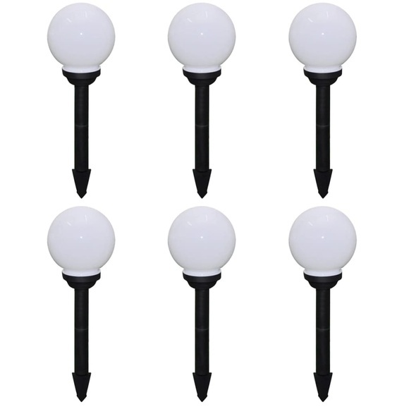 Wegeleuchten 6 Stk. LED 20 cm mit Erdspiess