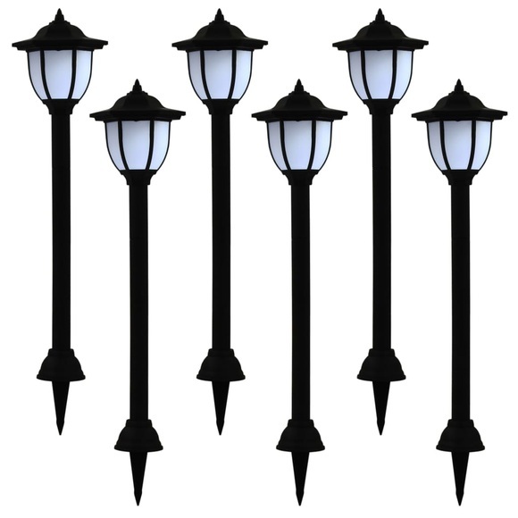 Solar-Aussenleuchten 6 Stk. LED Schwarz