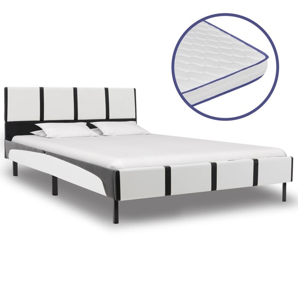 vidaXL Bett mit Memory-Schaum-Matratze Kunstleder 120×200cm